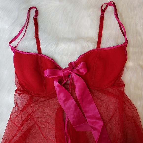 Victoria's Secret Red & Pink Babydoll Lingerie - Picture 3 of 5